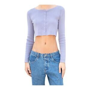 Brandy Melville White Athelia Long Sleeve Knit Top
